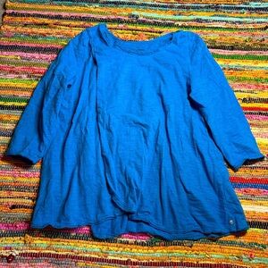 Neon Buddha Blue 100% Cotton Tunic Top – Size Large